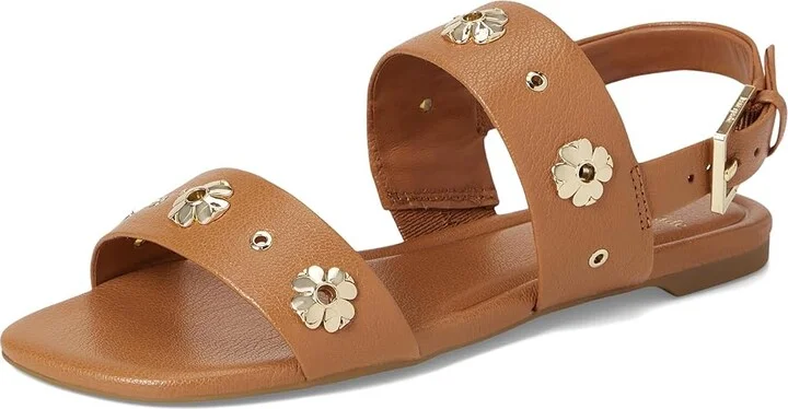 Kate Spade New York Spade Flower Stud Pebbled Leather Flat Sandals Women's Wedge Shoes Saddle : 10 B - Medium - Image 5