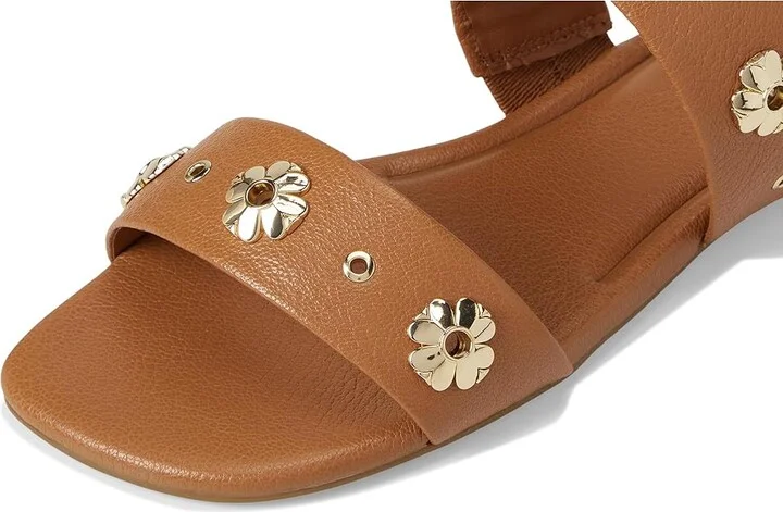 Kate Spade New York Spade Flower Stud Pebbled Leather Flat Sandals Women's Wedge Shoes Saddle : 10 B - Medium - Image 7