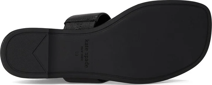 Kate Spade New York Spade Flower Thong Sandal Women's Wedge Shoes Black : 9 M, Leather - Image 3