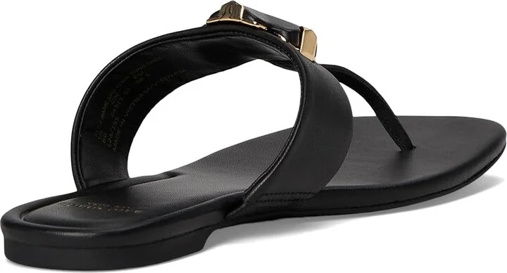 Kate Spade New York Spade Flower Thong Sandal Women's Wedge Shoes Black : 9 M, Leather - Image 4