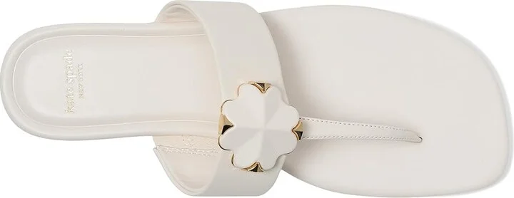 Kate Spade New York Spade Flower Thong Sandal Women's Wedge Shoes Black : 9 M, Leather - Image 8