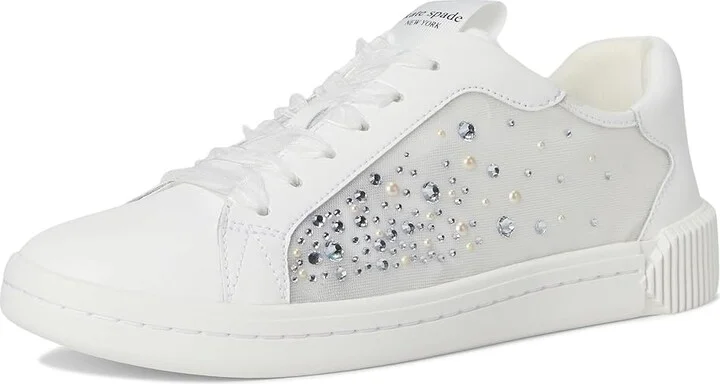Kate Spade New York Tori Crystals Lace Up Sneakers Women's Cold Weather Boots True White : 7.5 M, Leather - Image 5