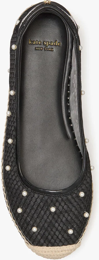 Kate Spade Pearl Fishnet Espadrille Ballet Flats