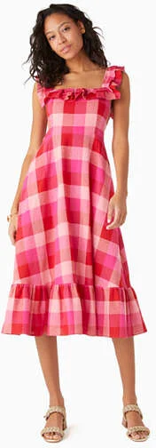 Kate Spade Picnic Woven Ruffle Midi Dress