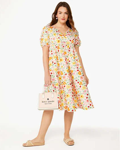 Kate Spade Strawberry Garden Midi Dress