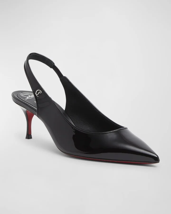 Kate Sporty Patent Slingback Pumps - Image 4