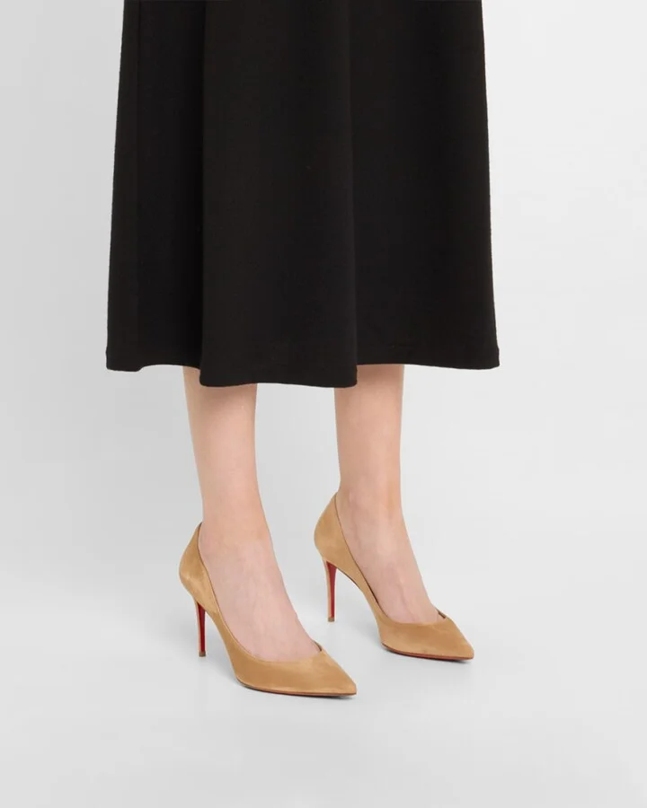 Kate Suede Red Sole Classic Pumps - Image 4