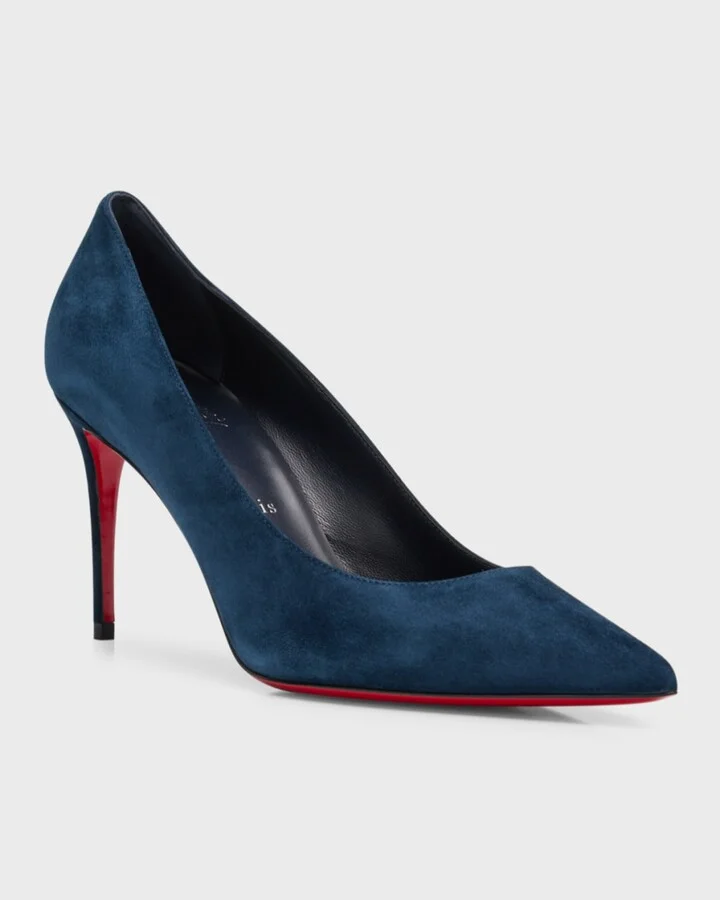 Kate Suede Red Sole Classic Pumps - Image 5