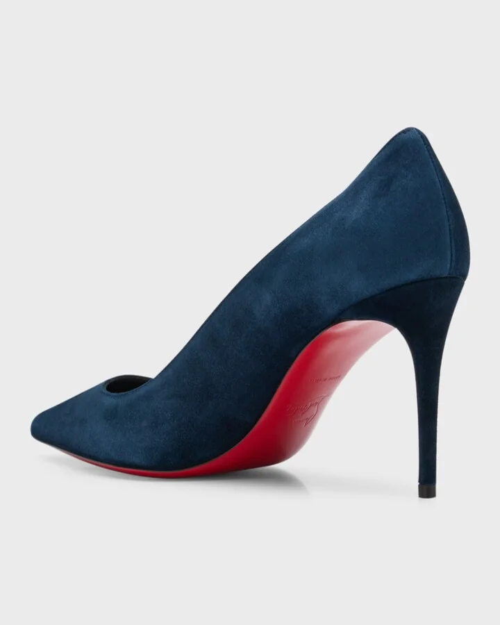 Kate Suede Red Sole Classic Pumps - Image 9
