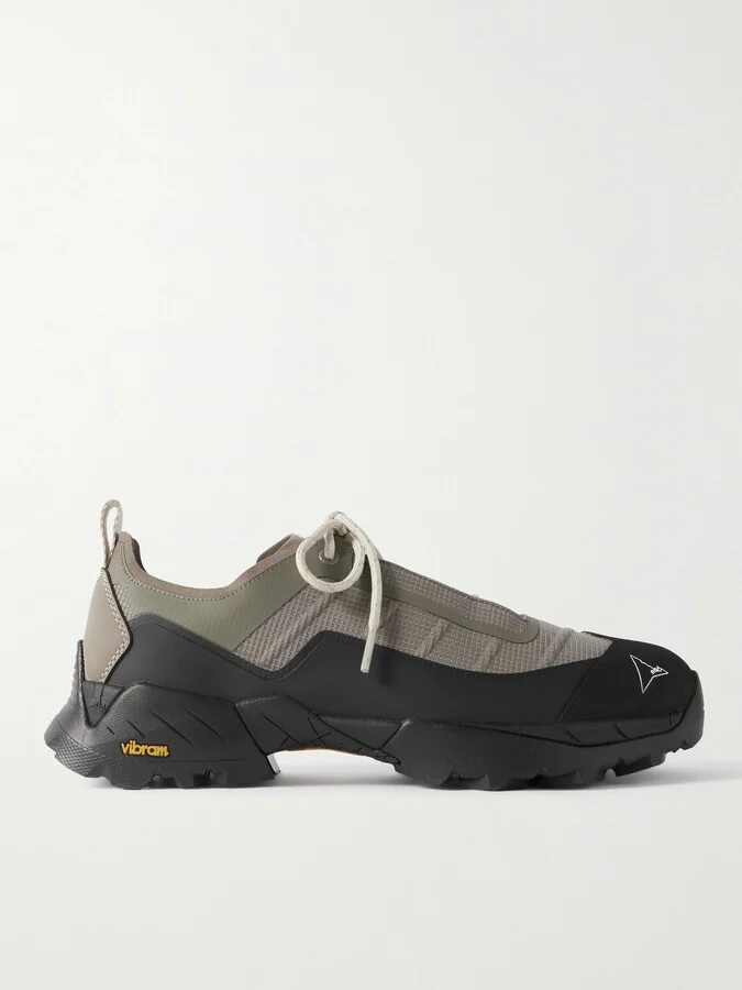 Katharina Light Rubber and Leather-Trimmed Ripstop Sneakers