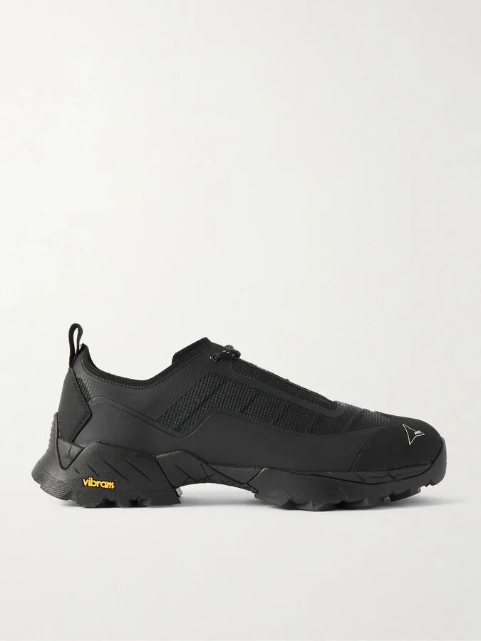 Katharina Light Rubber and Leather-Trimmed Ripstop Sneakers