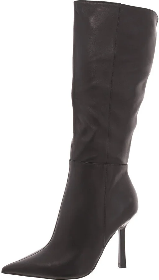Kathleen Womens Leather Pointed Toe Knee-High Boots