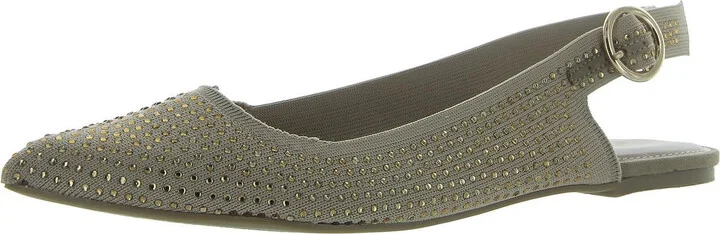 Kathrina Womens Knit Rhinestone Slingbacks