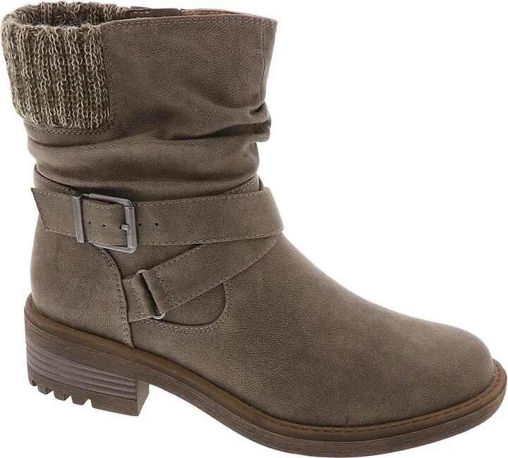 Katie Womens Zipper Block Heel Ankle Boots