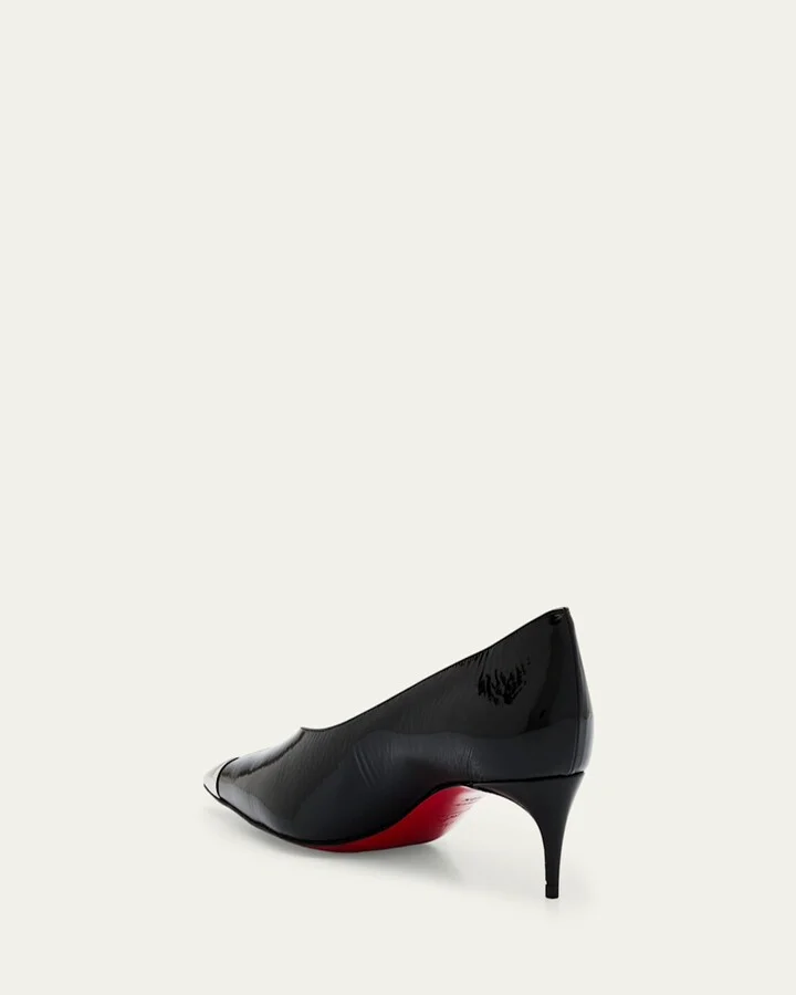 Katissima Metal Cap-Toe Leather Pumps - Image 2