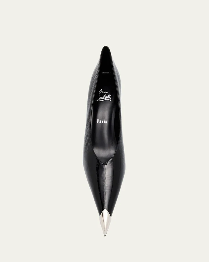 Katissima Metal Cap-Toe Leather Pumps - Image 4