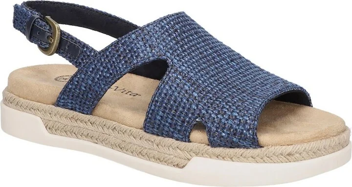Kato Womens Woven Buckle Slingback Sandals