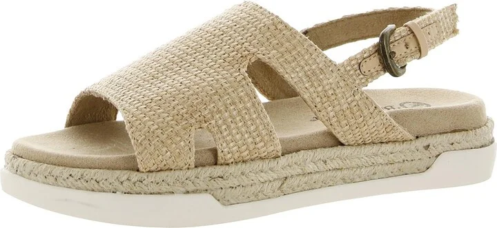 Kato Womens Woven Cut-Out Slingback Sandals