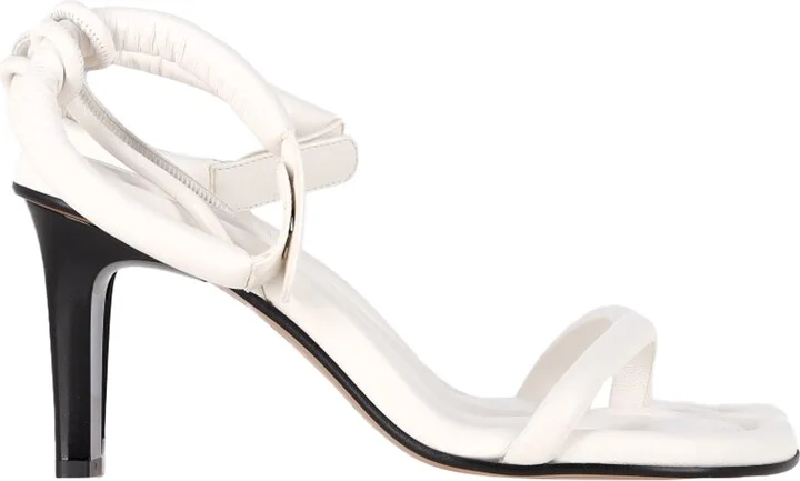 Katree 85 Padded Sandals in White Leather