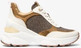 Katrina Signature Logo and Metallic Lizard Embossed Trainer - Image 3