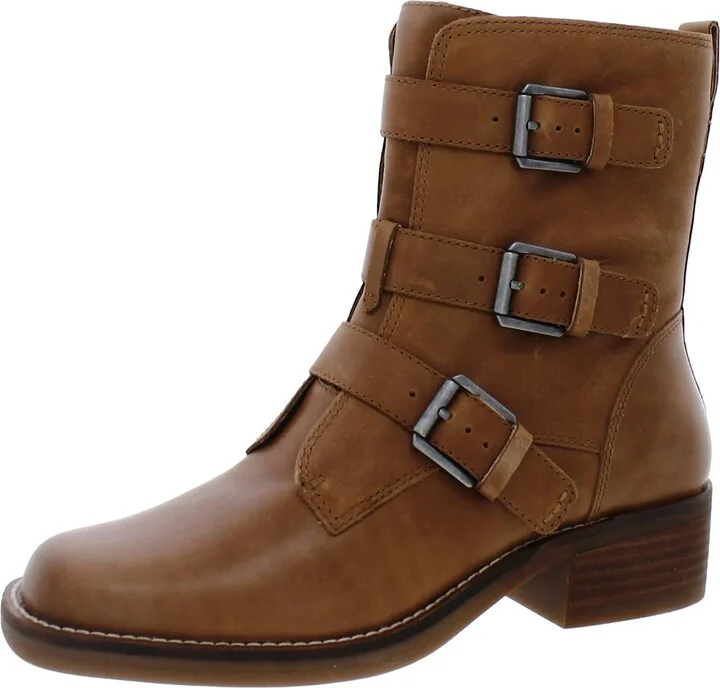 Katriny Womens Leather Square Toe Mid-Calf Boots