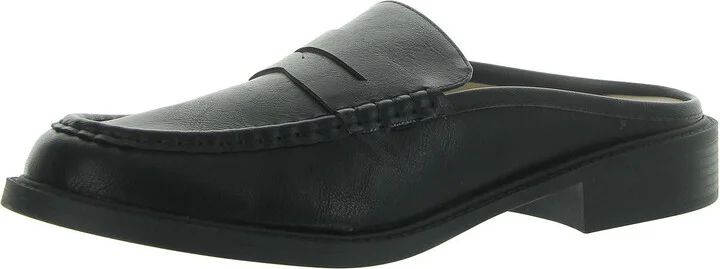 Katyaaa Womens Faux Leather Slip On Mules