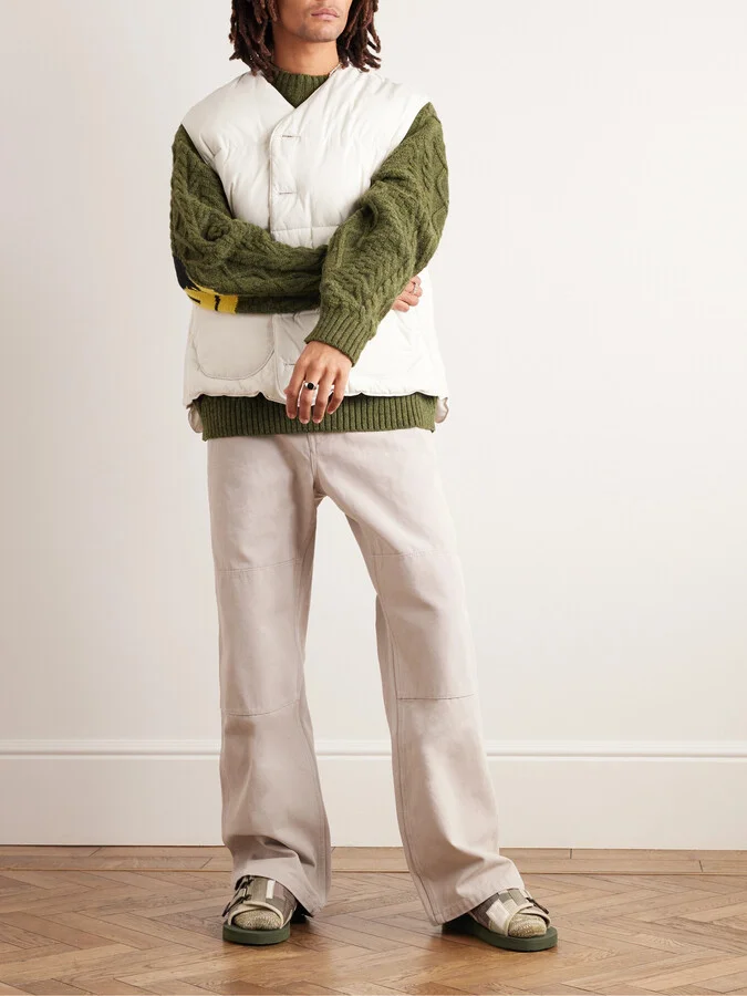 KAW-VS Webbing and Suede-Trimmed Denim Sandals - Image 2