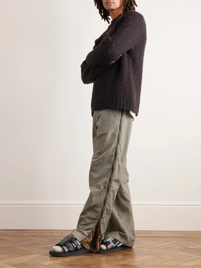 KAW-VS Webbing and Suede-Trimmed Denim Sandals - Image 2