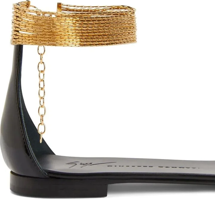 Kay gold ankle-strap flat sandals - Image 2