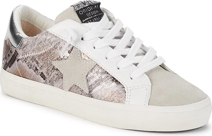 Kayla Metallic-Print Calf Hair Sneakers - Image 2