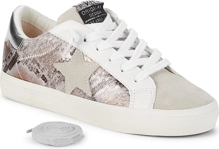 Kayla Metallic-Print Calf Hair Sneakers - Image 6