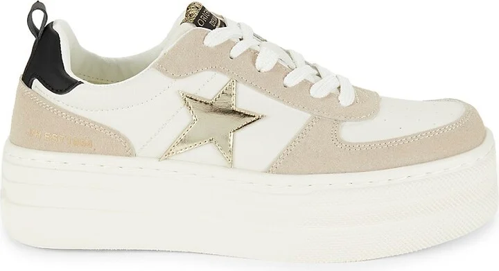 Kayla Metallic-Print Calf Hair Sneakers