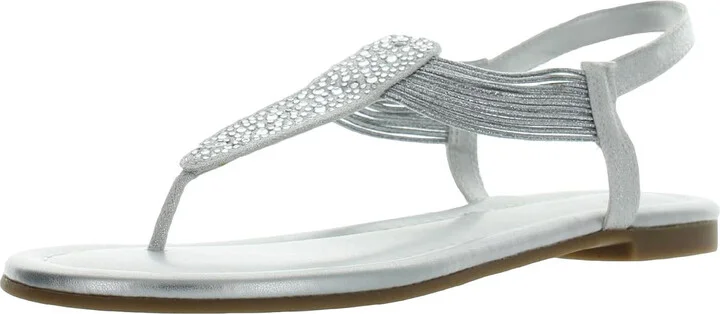 Kayte Womens Glitter Jeweled Thong Sandals