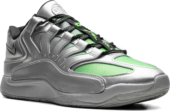 KD 18 EYBL "Metallic Silver/Green Strike/Dark Smoke Grey" sneakers - Image 2