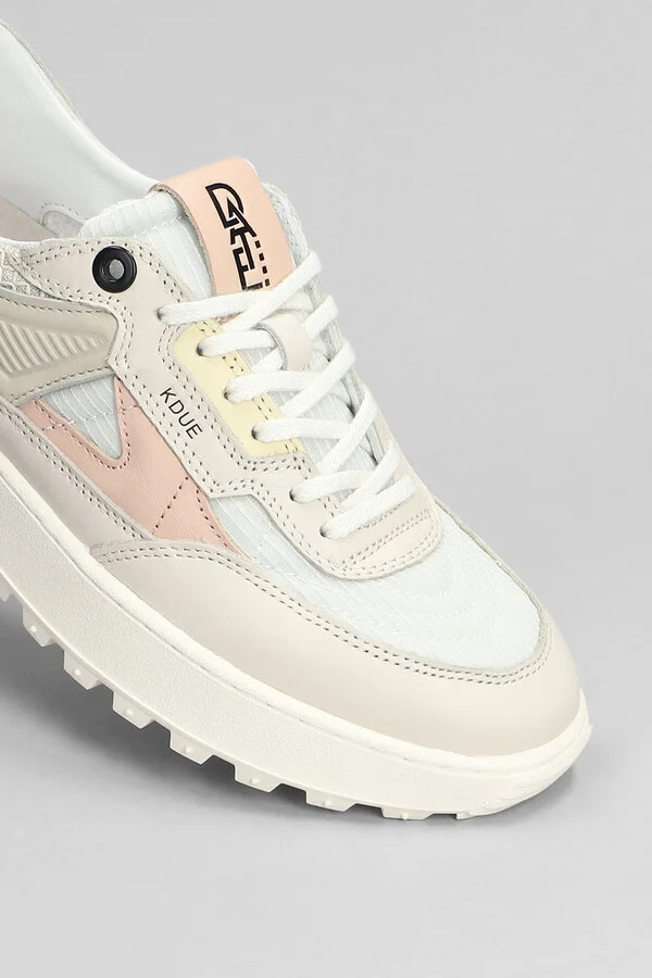 Kdue Sneakers In Rose-pink Leather And Fabric - Image 5
