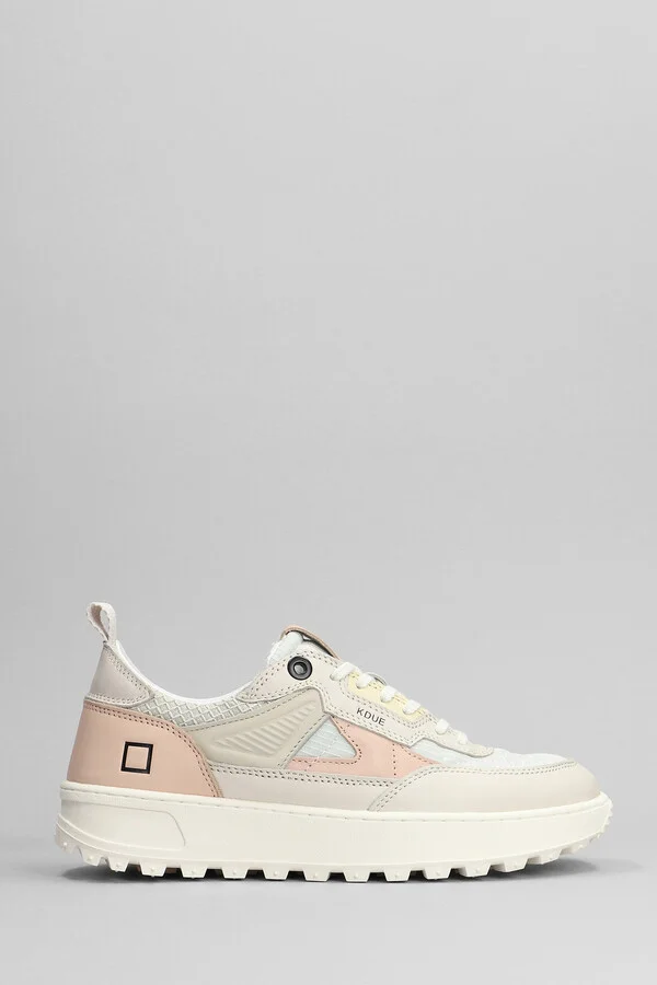 Kdue Sneakers In Rose-pink Leather And Fabric