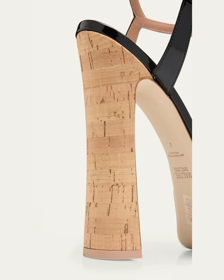 Keaton Patent Cork Platform Sandals - Image 3