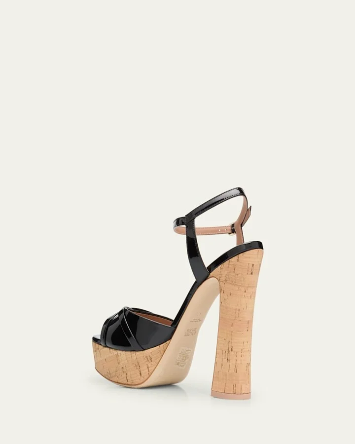 Keaton Patent Cork Platform Sandals - Image 4