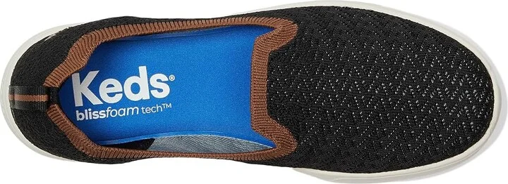 Keds BlissWalk Loafers Women's Shoes Black/Cognac Eng Knit : 5 B - Medium, Polyester - Image 2