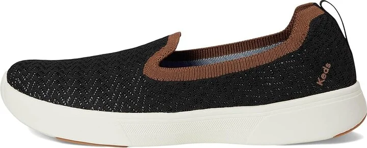 Keds BlissWalk Loafers Women's Shoes Black/Cognac Eng Knit : 5 B - Medium, Polyester - Image 6