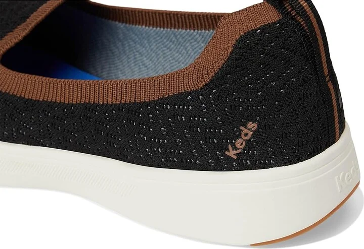 Keds BlissWalk Loafers Women's Shoes Black/Cognac Eng Knit : 5 B - Medium, Polyester - Image 7