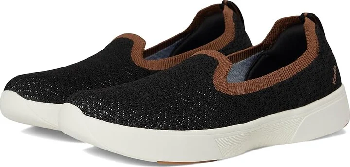 Keds BlissWalk Loafers Women's Shoes Black/Cognac Eng Knit : 5 B - Medium, Polyester