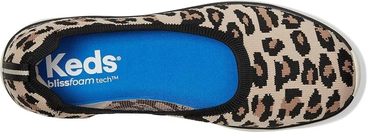 Keds BlissWalk Skimmer Women's Shoes Tan/Black Leopard Eng Knit : 7.5 B - Medium, Rubber - Image 2