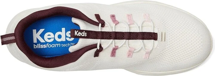 Keds BlissWalk Slip-On Women's Shoes Snow White/Pink/Mauve Eng Knit : 9.5 B - Medium, Synthetic - Image 2