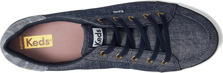Keds Center III Lace Up Women's Shoes Navy Denim Plaid : 5 D - Wide, Synthetic/Textile - Image 2