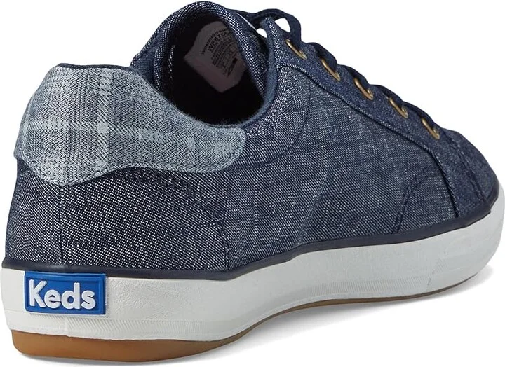 Keds Center III Lace Up Women's Shoes Navy Denim Plaid : 5 D - Wide, Synthetic/Textile - Image 4