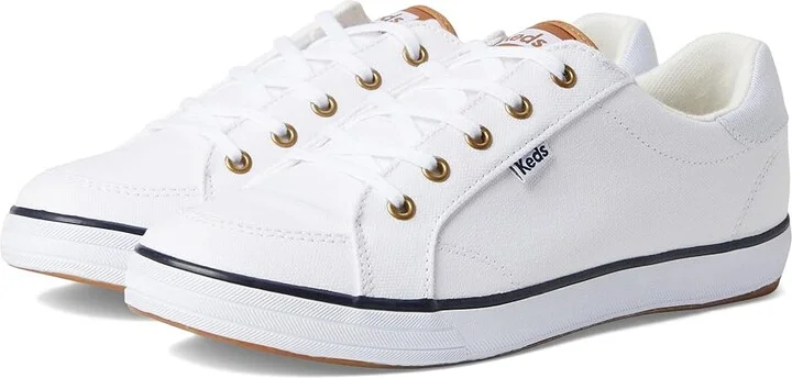 Keds Center III Lace Up Women's Shoes White/Navy : 5 B - Medium, Canvas/Cotton
