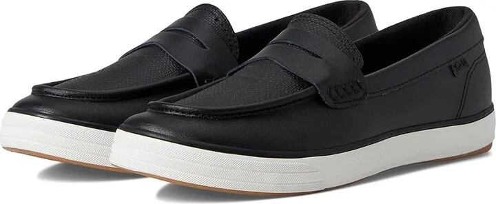 Keds Center III Loafers Women's Flat Shoes Black Leather : 5 B - Medium