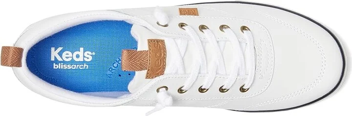 Keds Center III Slip-On Women's Shoes White/Navy Leather : 10 B - Medium - Image 2