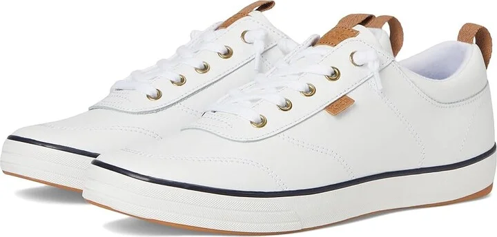 Keds Center III Slip-On Women's Shoes White/Navy Leather : 10 B - Medium